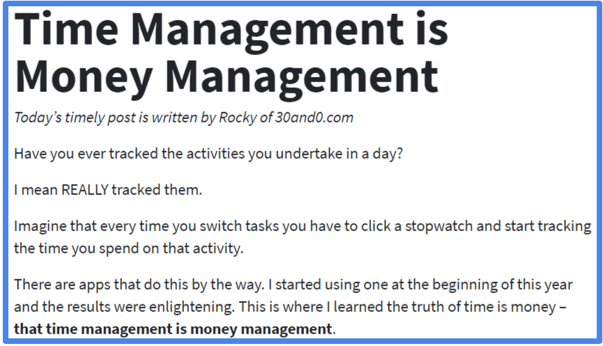 investment on blog