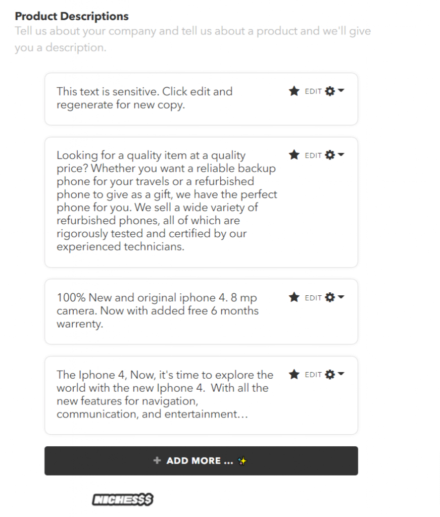 Nichesss Review Product Tools Output